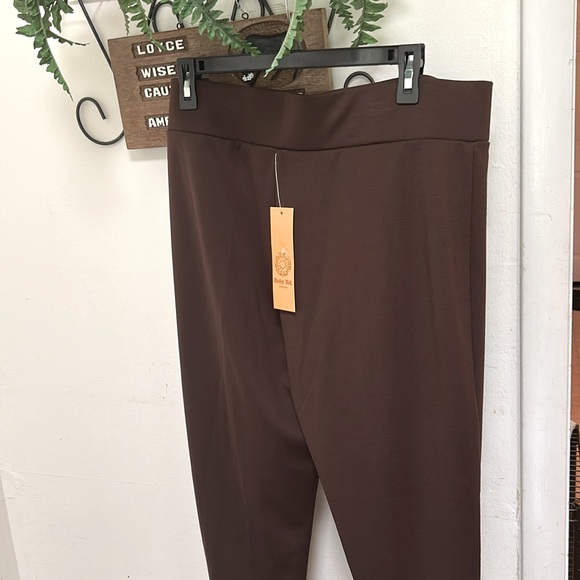 NWT Ruby Rd. Women Stretch Pull On Pants.  Colors: Cognac and Coffee. Size large - Picture 5 of 14